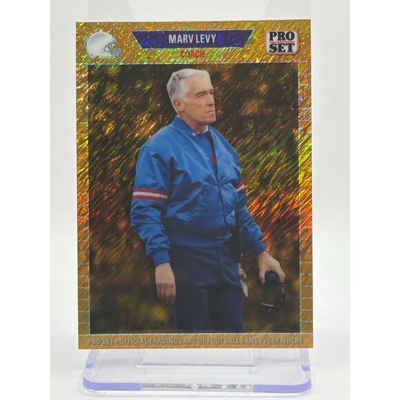 2025 Leaf Pro Set Marv Levy Gold Shimmer Refractor 1/1 SSP Buffalo Bills HOF - Picture 1 of 2